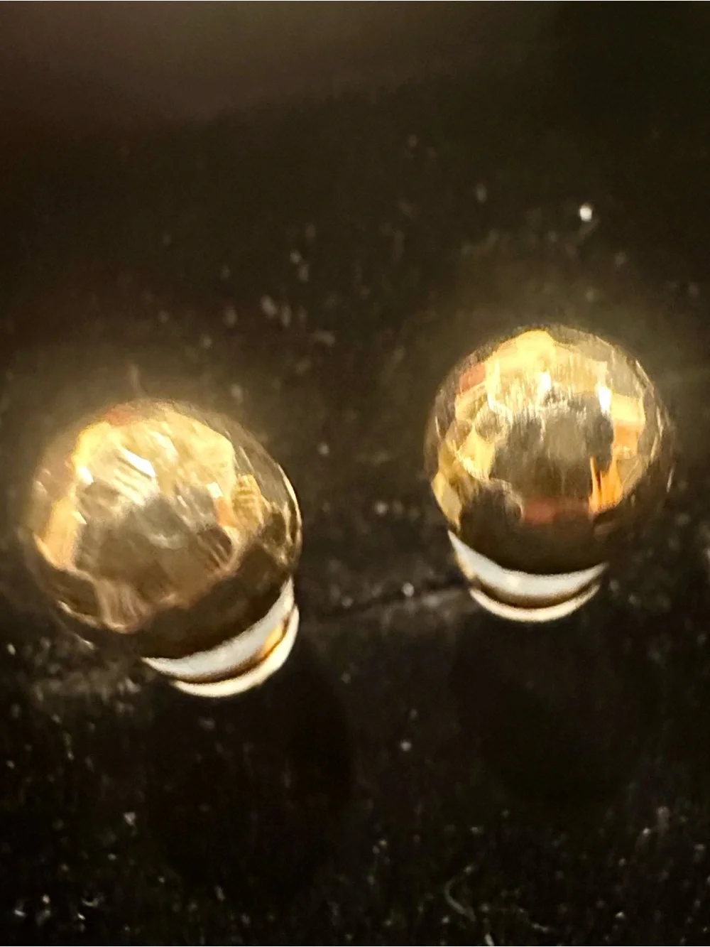 New 14K Solid Gold Earrings Ball disco diamond cut solid 14K gold earrings